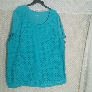 Women Within blue layered top plus size 3X